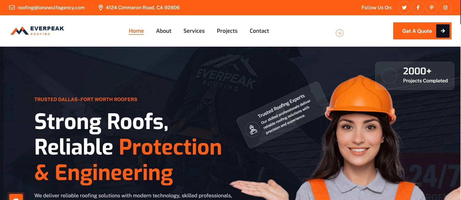 EverPeak Roofing website screenshot