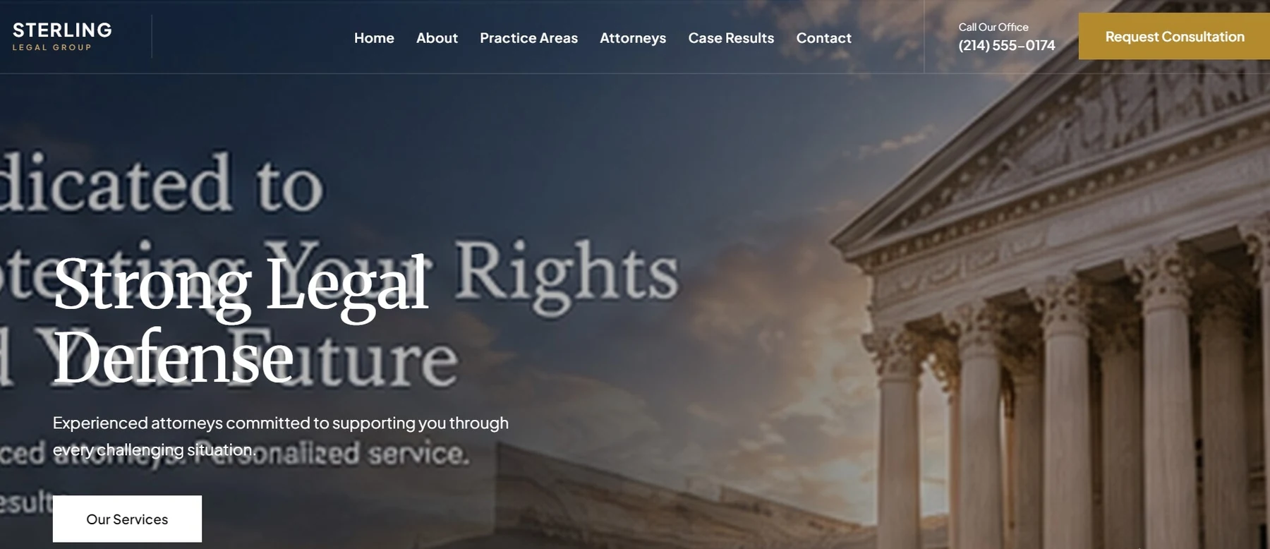 Sterling Legal Group website screenshot